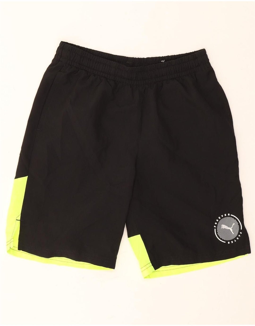 Puma Short de Sport Garçon 13-14 Ans Noir Colorblock Polyester