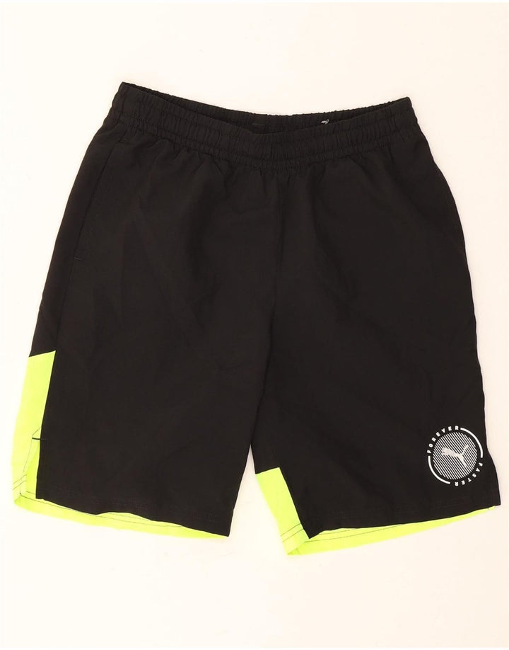 Puma Short de Sport Garçon 13-14 Ans Noir Colorblock Polyester