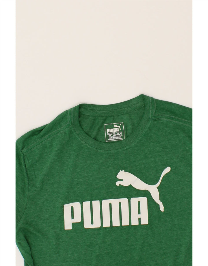 PUMA Mens Graphic T-Shirt Top Small Green Cotton Vintage Puma and Second-Hand Puma from Messina Hembry 