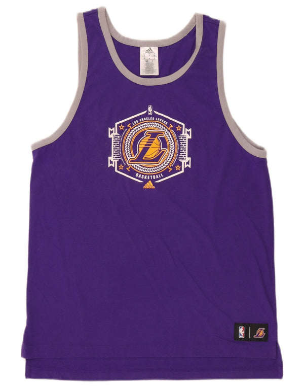 Adidas Débardeur graphique Los Angeles Lakers Homme Violet Moyen Polyester