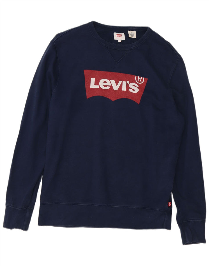 LEVI'S Sweat-Shirt Graphique Homme Petit Bleu Marine Coton