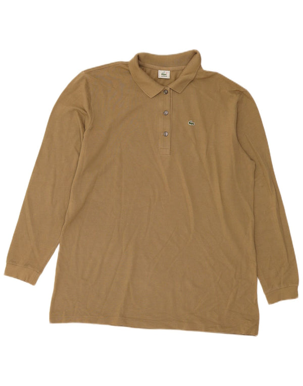 Lacoste Polo à manches longues femme taille 46 XL coton kaki