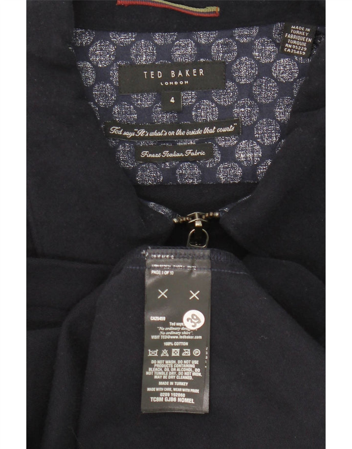 Ted Baker Veste Bomber Homme Taille 4 Grand Coton Bleu Marine