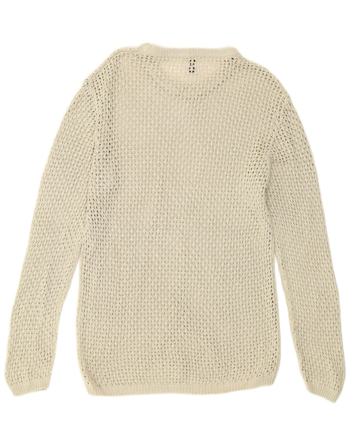 Zara Pull transparent à col rond pour homme, grand beige