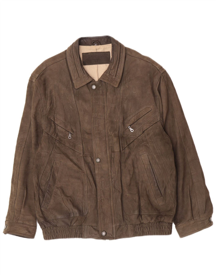 WESTBURY Blouson Bomber En Daim Homme IT 58 4XL Cuir Kaki
