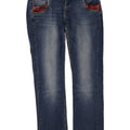 DESIGUAL Femme Jean Droit Arc-en-Ciel W34 L28 Bleu Coton