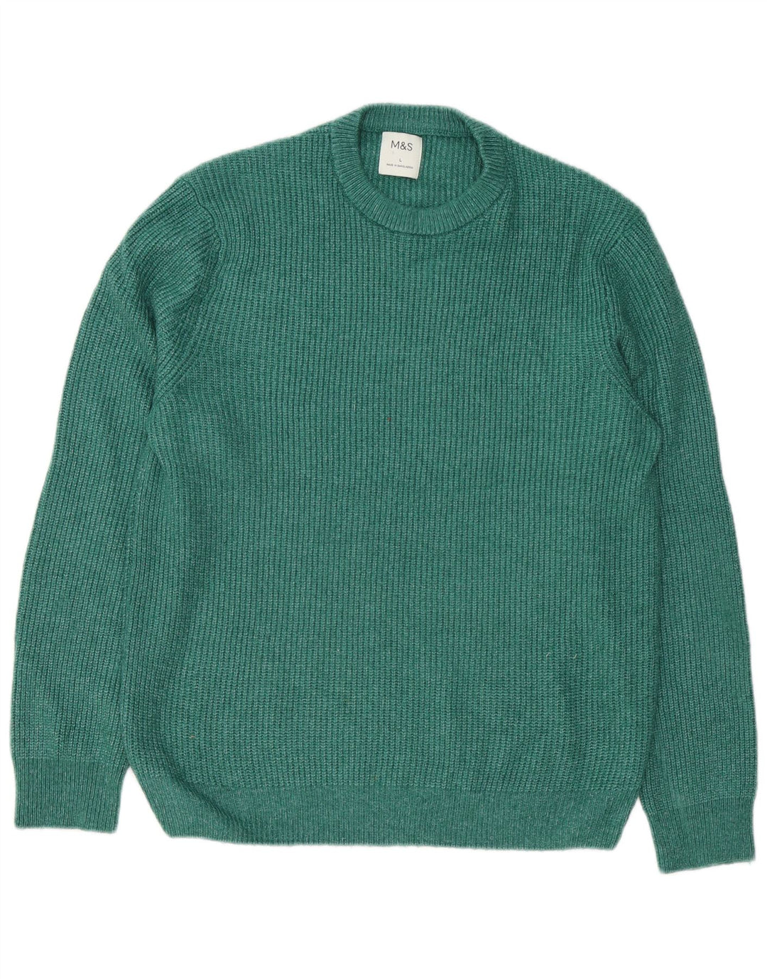 Marks & Spencer Pull ras du cou pour homme, grand, vert, polyamide