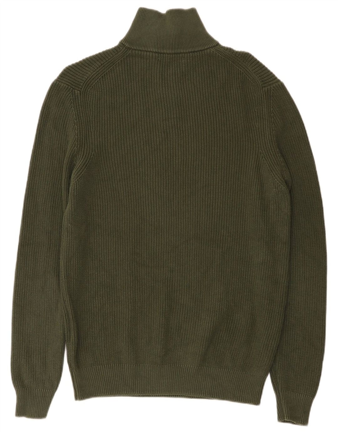 ZARA Homme Pull Col Zippé Grand Coton Vert