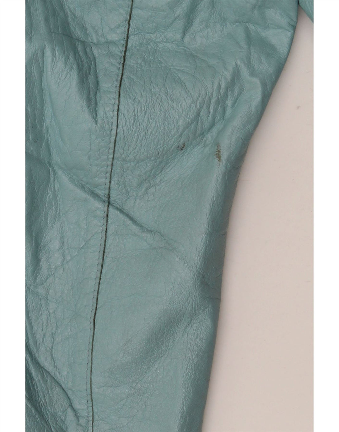 vintage Femme Cuir 3/4 Manches Boléro Veste IT 42 Cuir Bleu Moyen