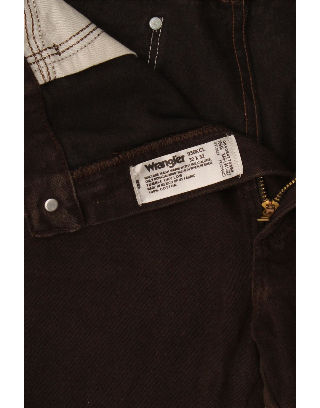 Wrangler Jean droit homme W32 L28 marron coton