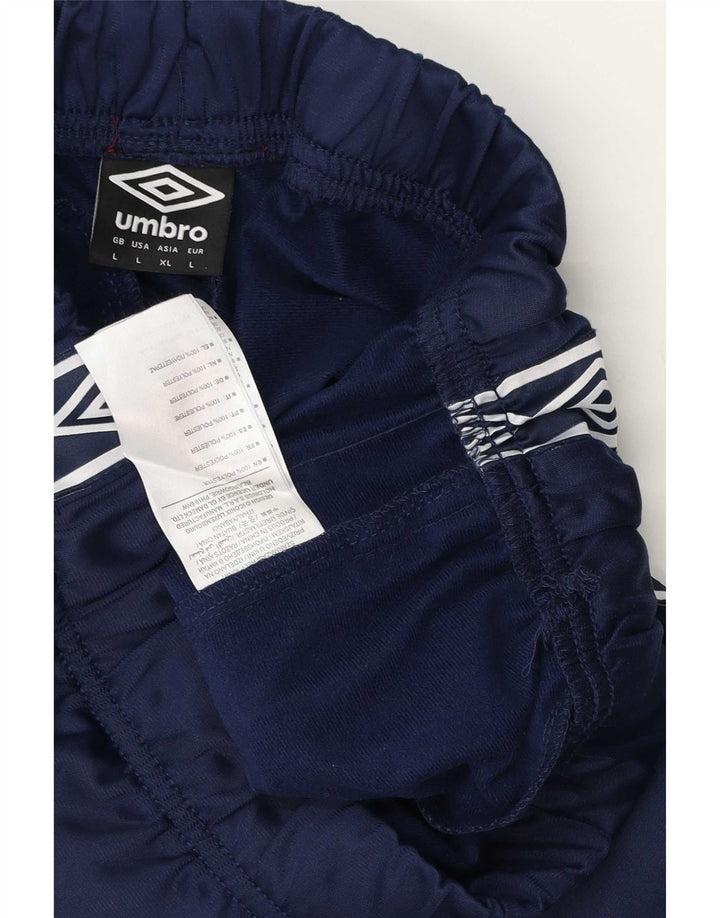 Umbro Pantalon de Survêtement Graphique Homme Large Bleu Marine Géométrique Polyester