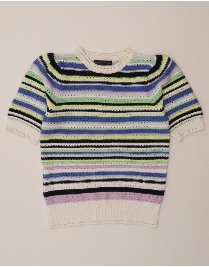 Marks & Spencer Pull ras du cou pour femme UK 10 Small Multicolore
