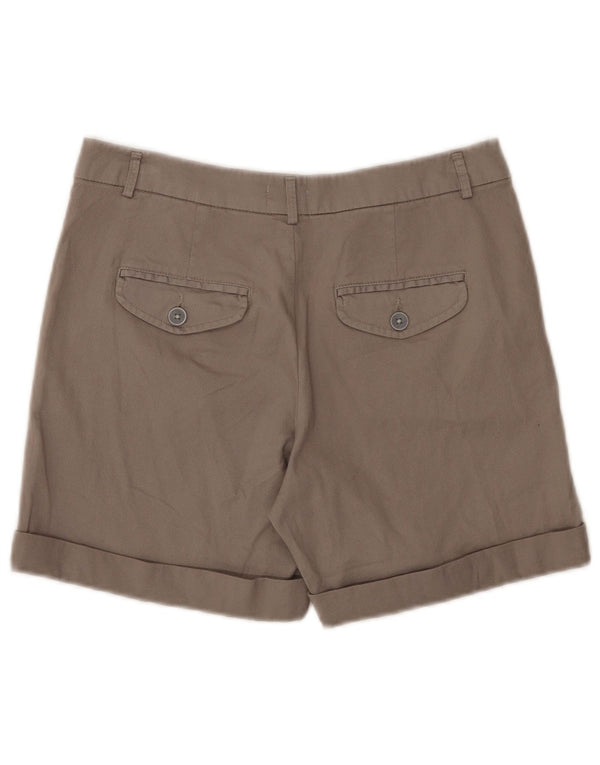 Benetton Short Chino Femme UK 8 Small W28 Gris Coton