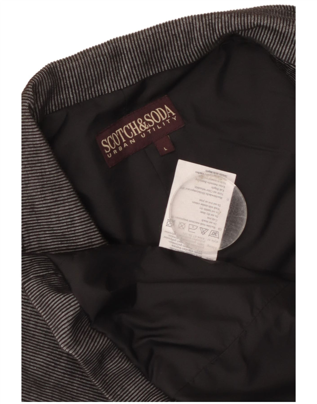 Scotch & Soda Veste blazer à 3 boutons pour homme UK 40 Grand coton à fines rayures gris