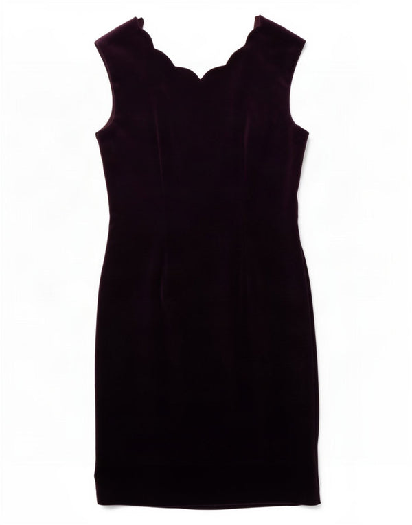 J. Taylor Robe fourreau sans manches en velours pour femme UK 14 Coton violet moyen