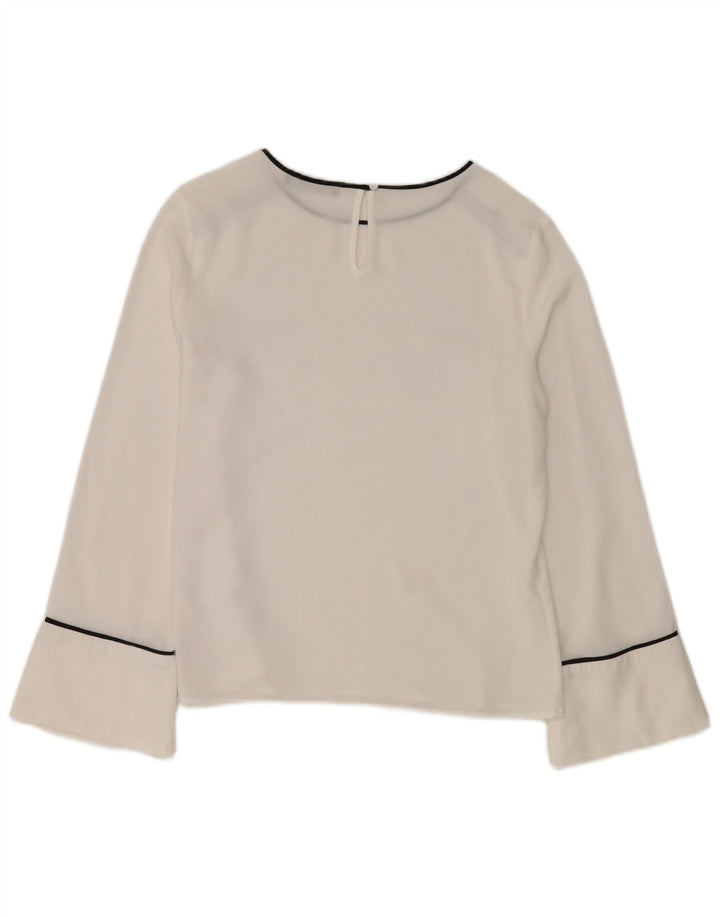 Marks & Spencer Chemisier à manches longues pour femme UK 12 Blanc moyen Polyester