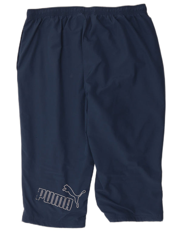 Puma Pantalon de survêtement Graphic Capri pour homme 2XL Bleu marine Polyester