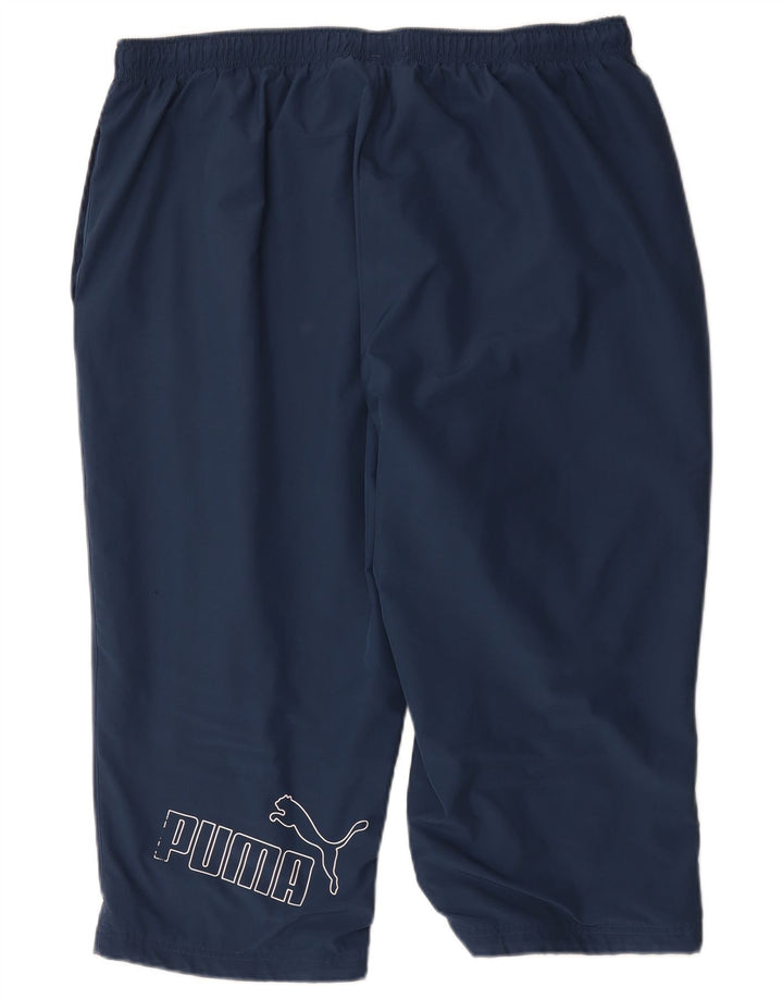 Puma Pantalon de survêtement Graphic Capri pour homme 2XL Bleu marine Polyester