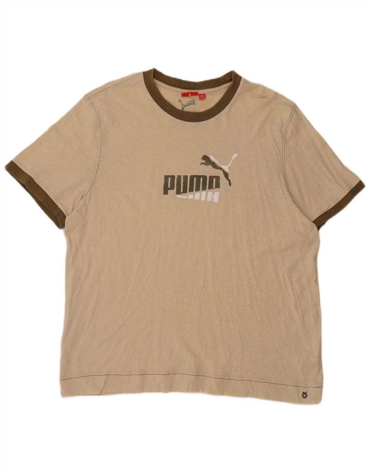 Puma T-shirt graphique pour homme 2XL en coton beige