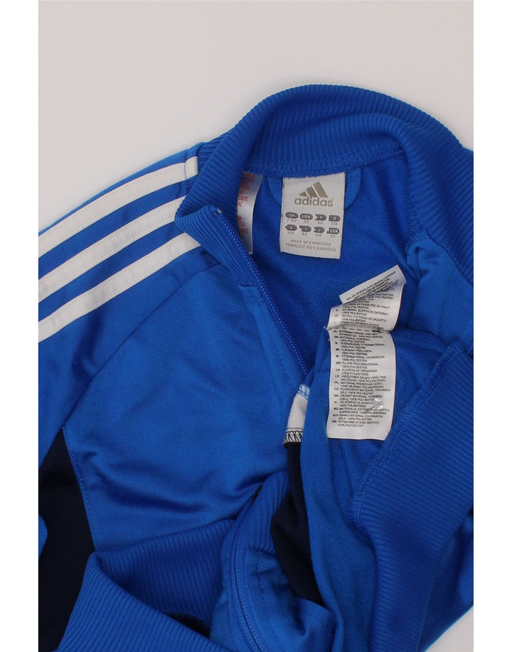 Adidas Veste de Survêtement Garçon 7-8 Ans Bleu Colorblock Polyester