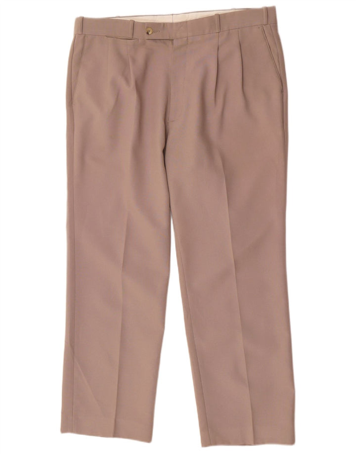 Farah Pantalon de costume pour homme W36 L28 Marron Polyester