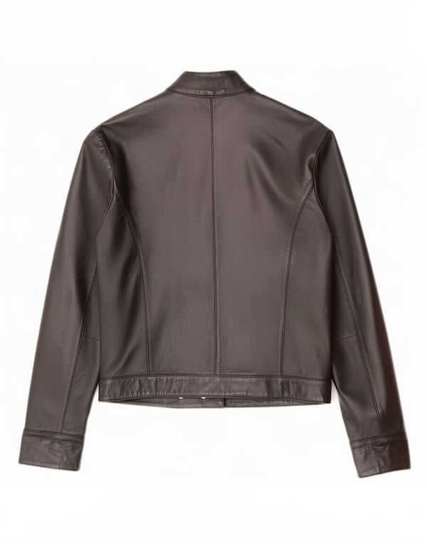 Les Boulevards Veste En Cuir Femme IT 44 Medium Noir