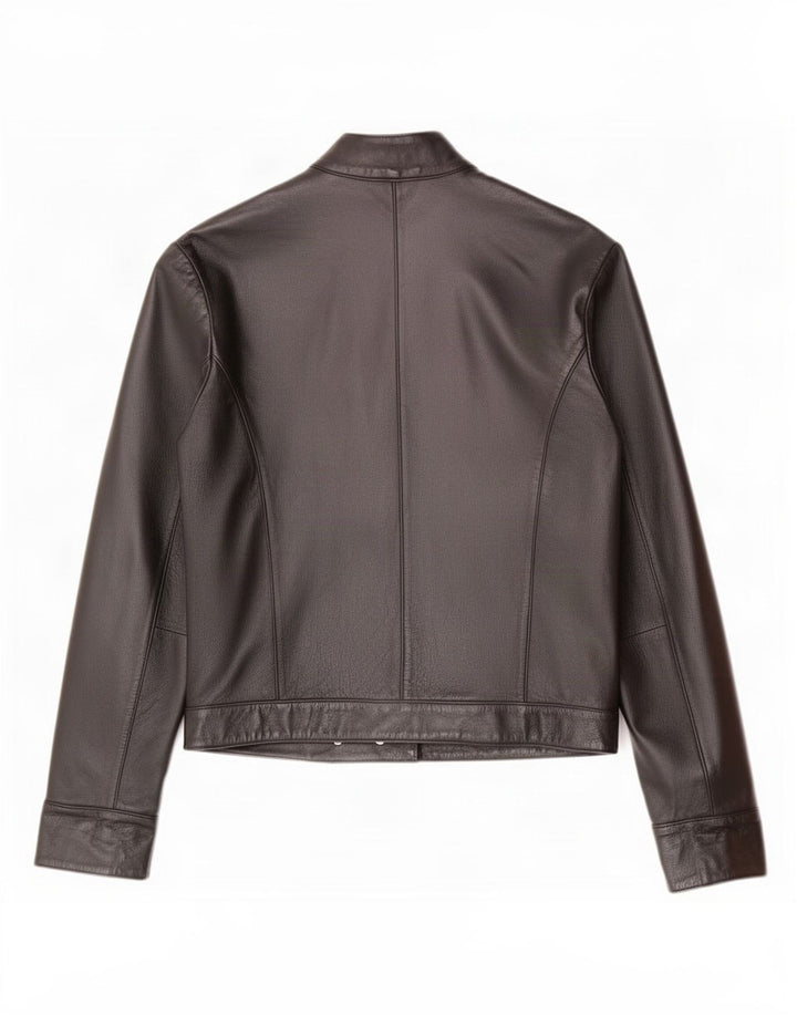 Les Boulevards Veste En Cuir Femme IT 44 Medium Noir