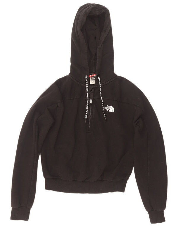 The North Face Pull à capuche court avec col zippé pour femme UK 10 Petit coton noir