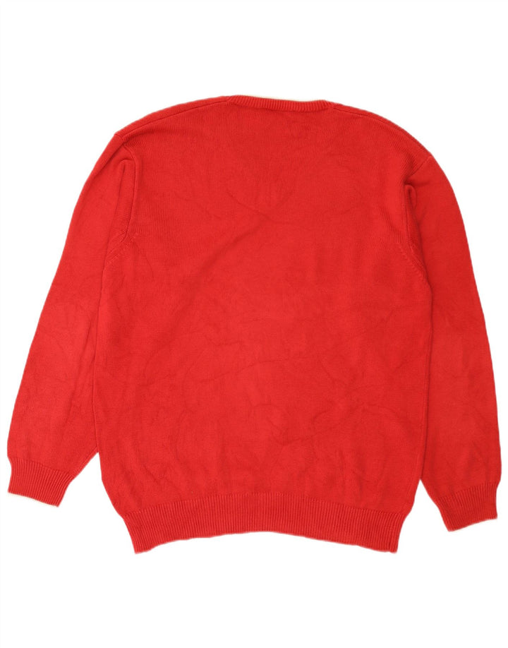 Fred Perry Pull Col V Homme Rouge Moyen Coton