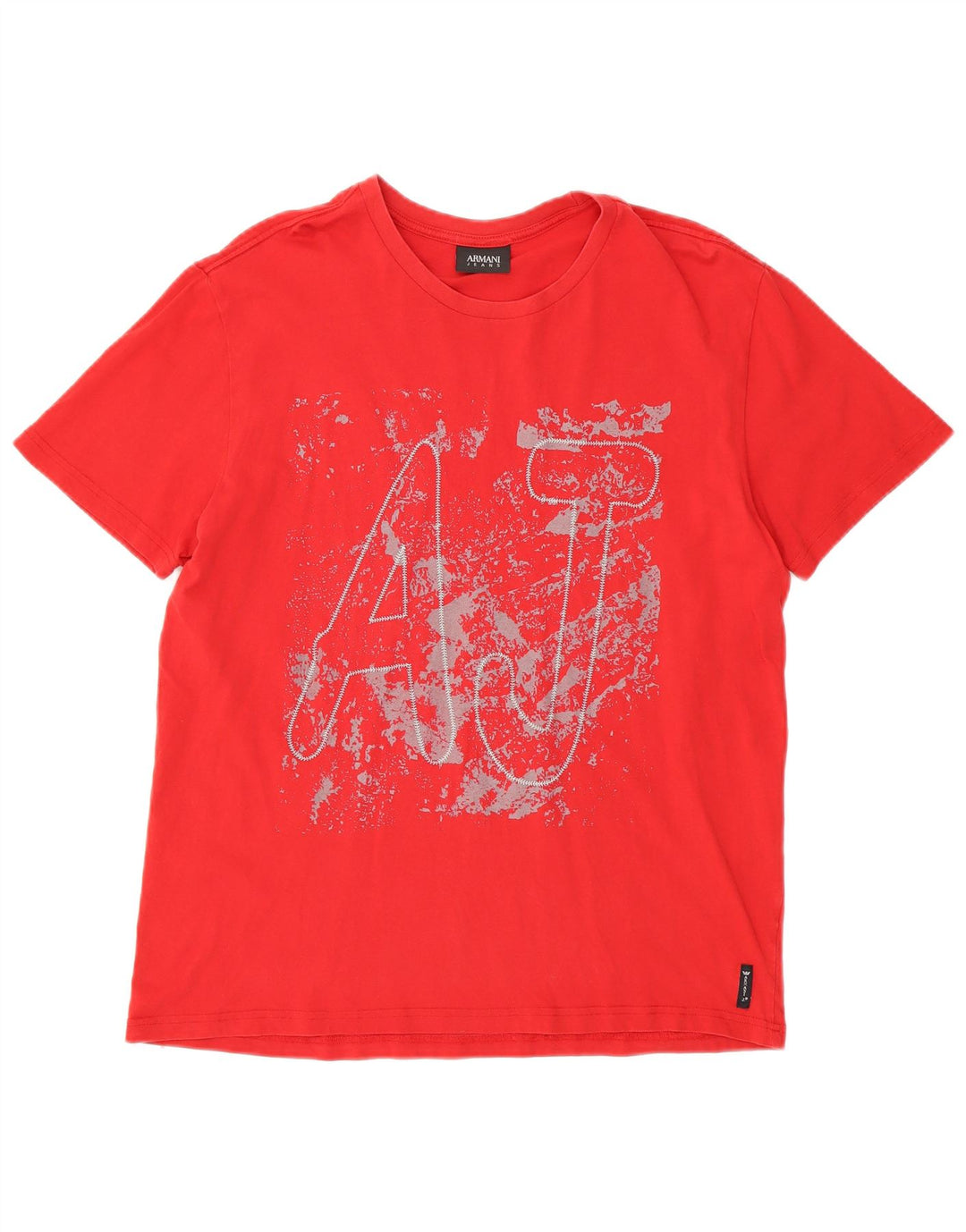 Armani Jeans T-Shirt Graphique Homme Rouge Moyen