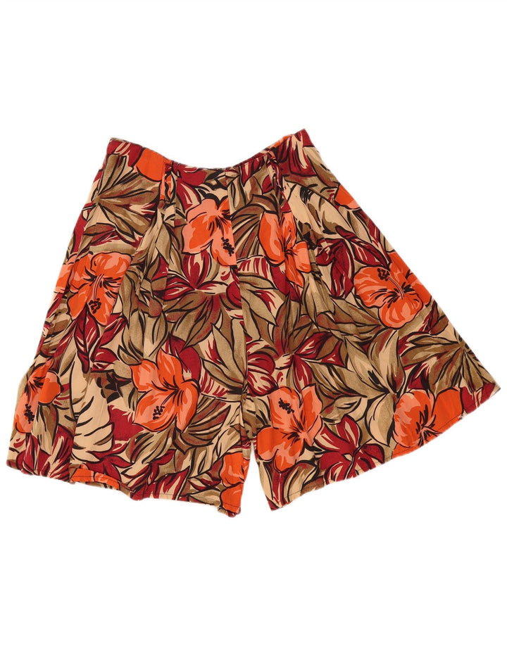 vintage Femme Cullotes Bermuda W30 Moyen Multicolore Floral