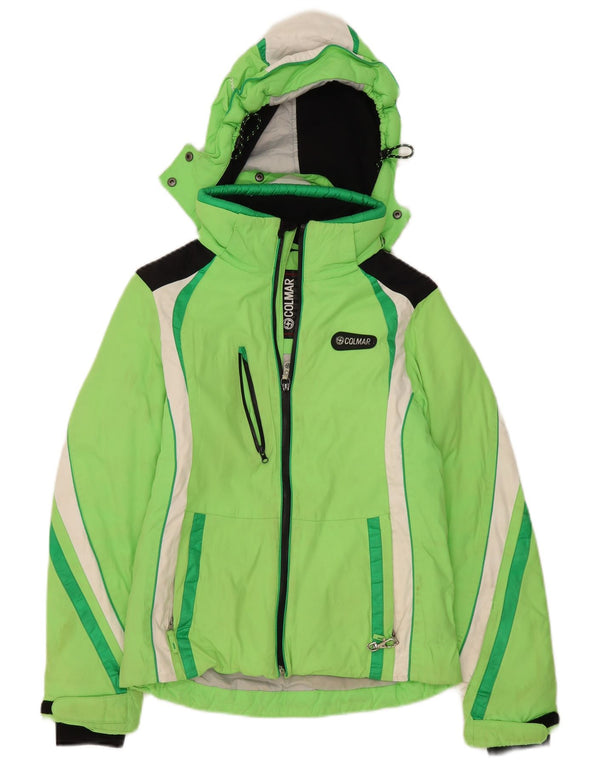 Colmar Veste de ski surdimensionnée à capuche pour femme IT 40 XS Vert Colourblock