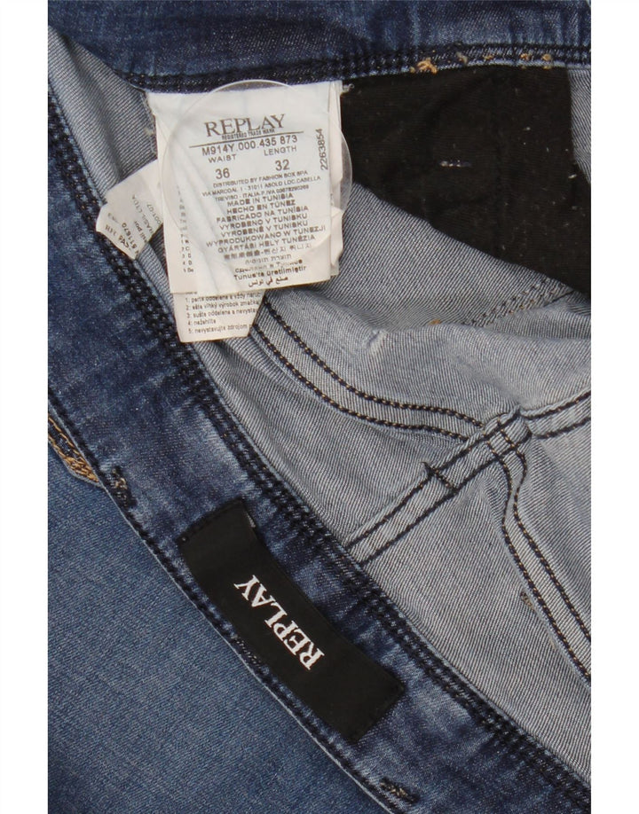 Replay Jean Slim Homme W36 L32 Bleu Coton