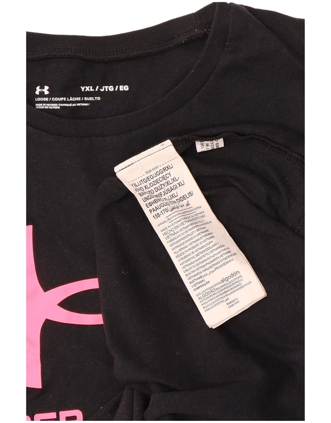 UNDER ARMOUR T-shirt graphique coupe ample pour fille 13-14 ans XL Noir