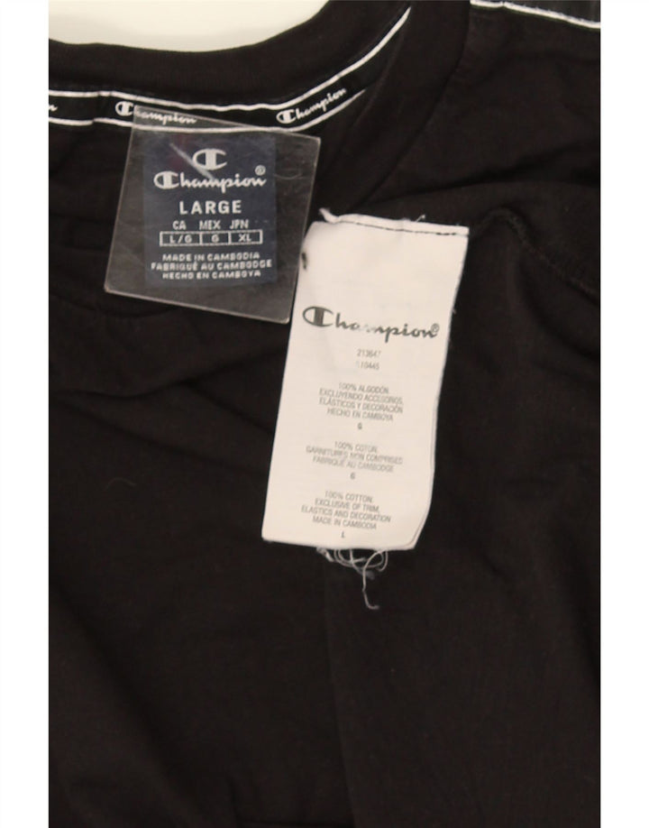 Champion Haut graphique à manches longues pour homme en coton noir Taille L