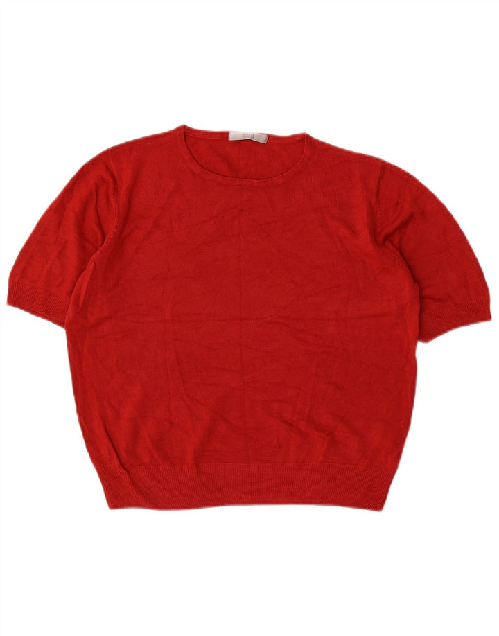 Marks & Spencer Pull court à col rond pour femme Rouge moyen UK 14