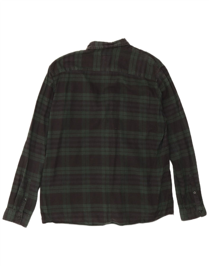 Cos Chemise en flanelle pour homme en coton à grands carreaux verts