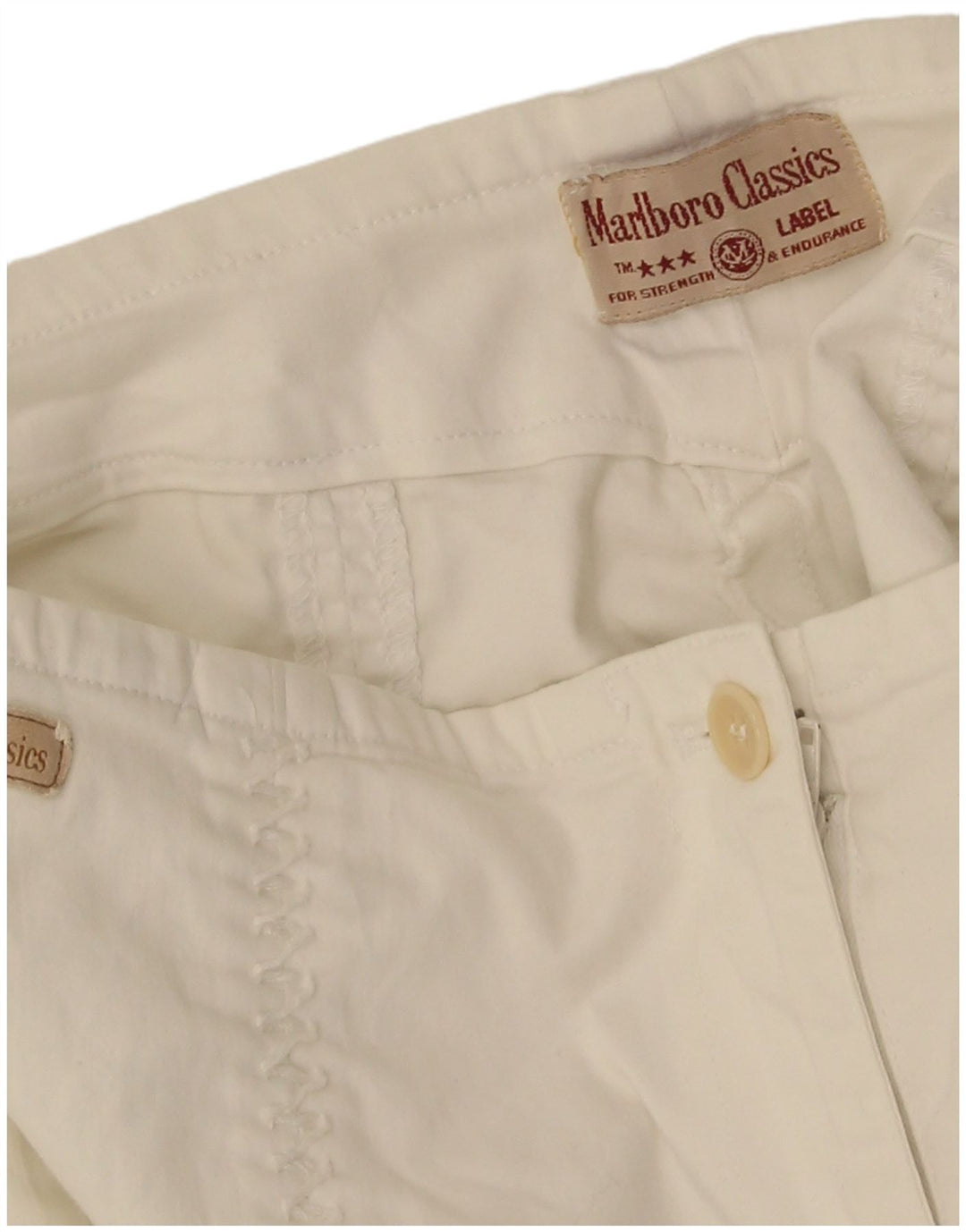 Marlboro Classics Pantalon décontracté droit pour femme W30 L30 Blanc