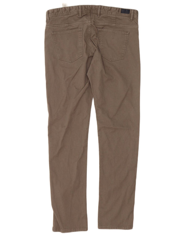 Massimo Dutti Pantalon décontracté coupe slim pour homme EU 42 Large W32 L32 Gris Coton