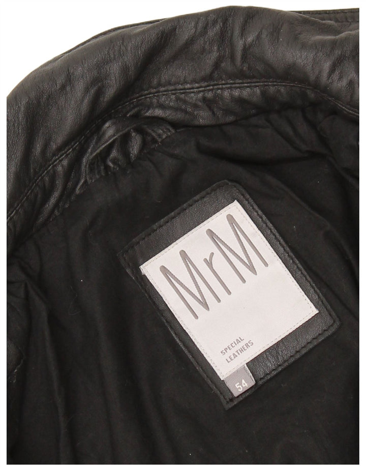 Veste en cuir militaire femme vintage IT 54 3XL Cuir noir