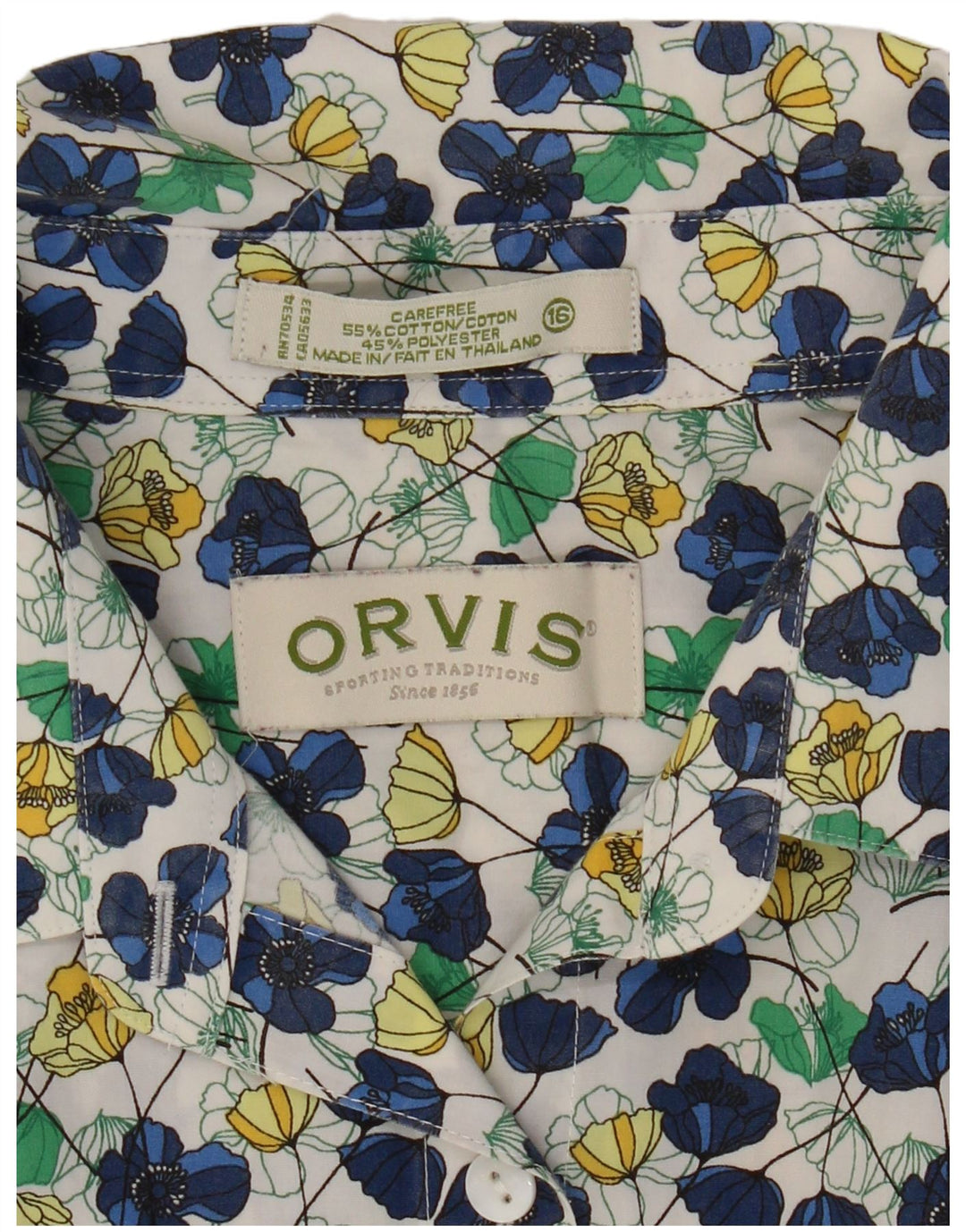 Orvis Chemise Femme UK 16 Grand Coton Floral Multicolore