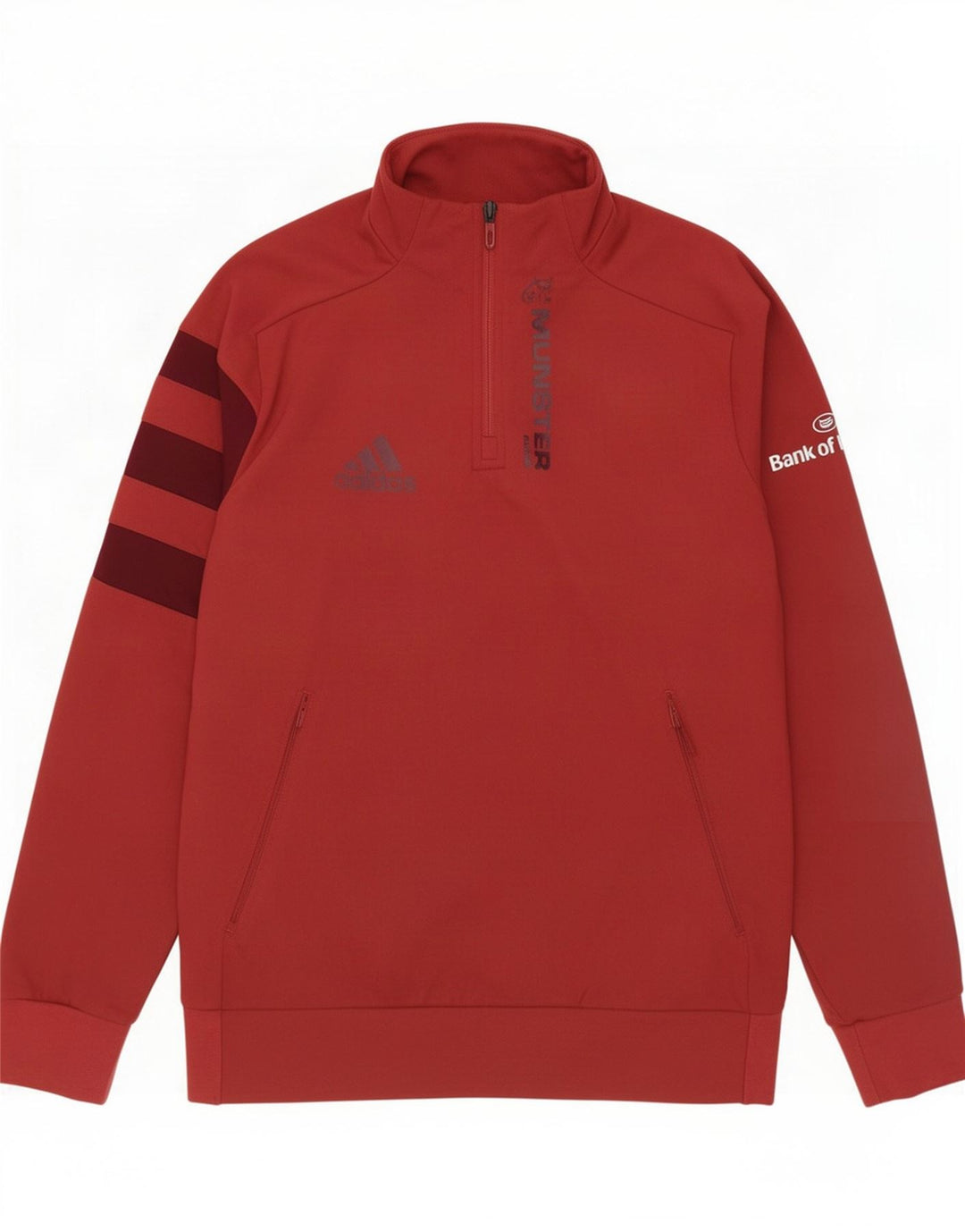 Adidas Mens Graphic Zip Neck Sweatshirt Jumper Grand Rouge Polyester
