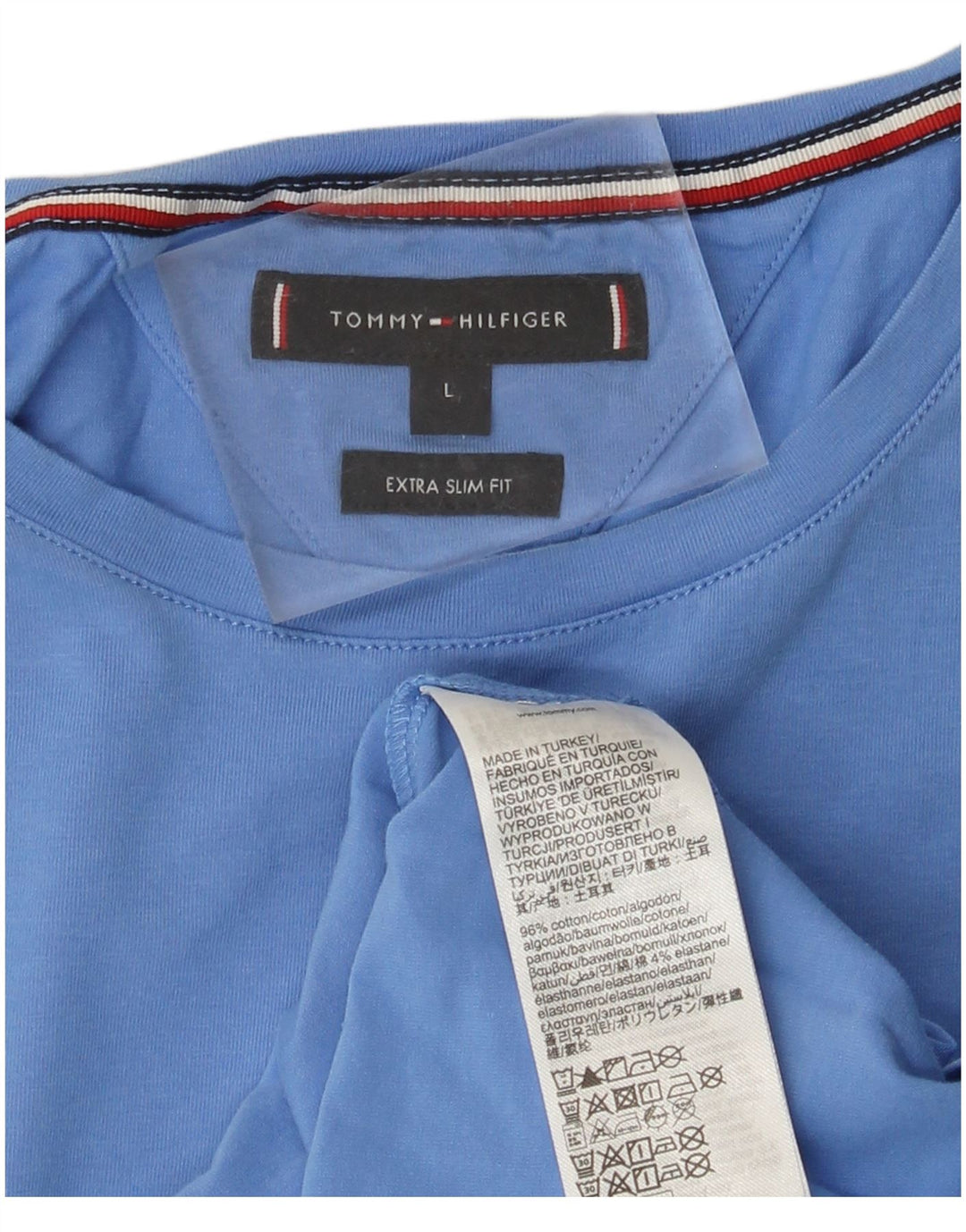 TOMMY HILFIGER T-Shirt Extra Slim Homme Grand Bleu Coton