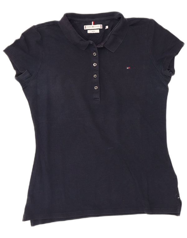 Tommy Hilfiger Polo Slim Fit pour femme UK 12 Bleu marine moyen Coton
