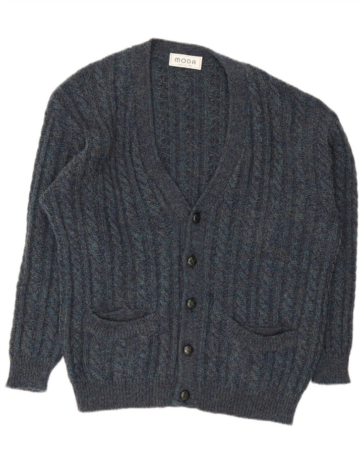 vintage Mens Cardigan Pull Grand Bleu Marine