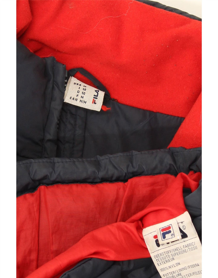 Fila Veste matelassée graphique pour hommes UK 38 Medium Navy Blue Nylon