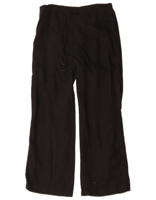 Marks & Spencer Pantalon décontracté à jambe large pour femme UK 10 Small W32 L28 Noir