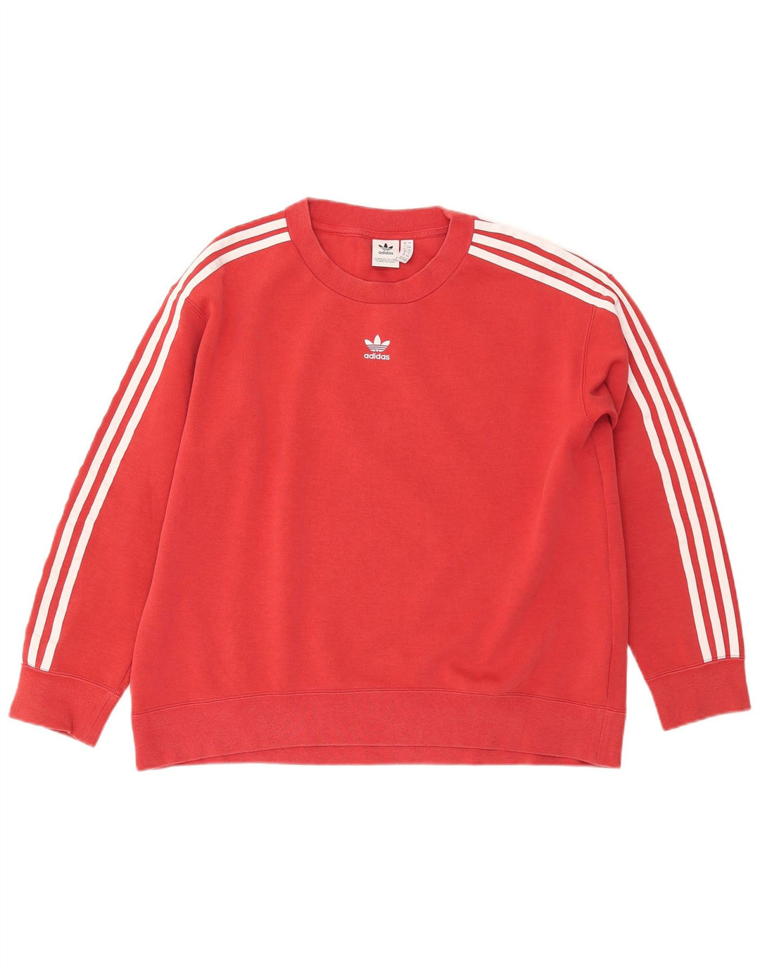 ADIDAS Sweat-shirt surdimensionné pour femme UK 12 en coton rouge moyen