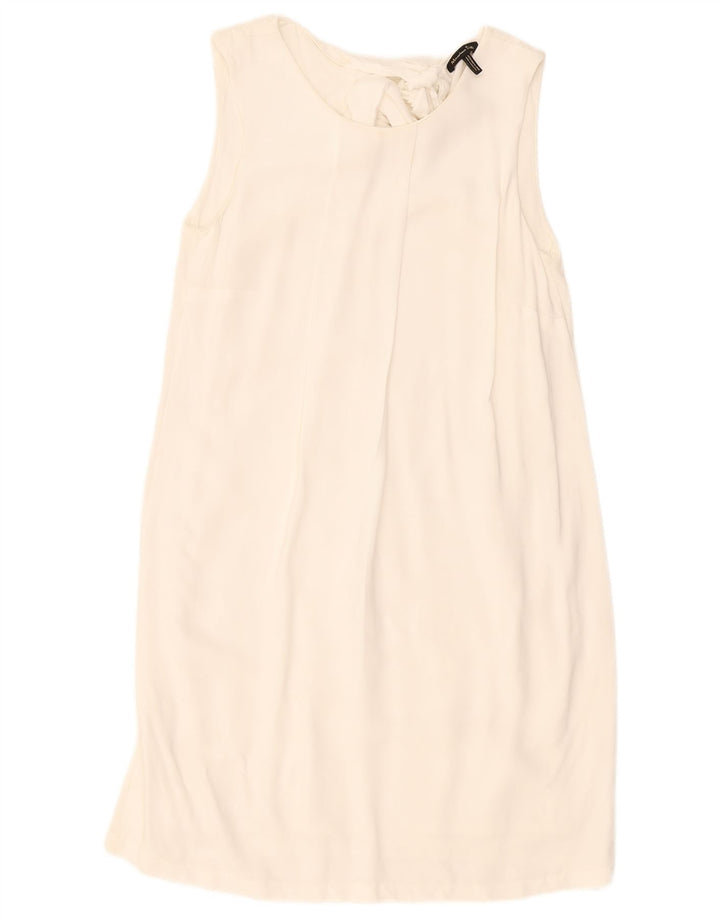 Massimo Dutti Robe droite sans manches pour femme UK 10 Petit Blanc