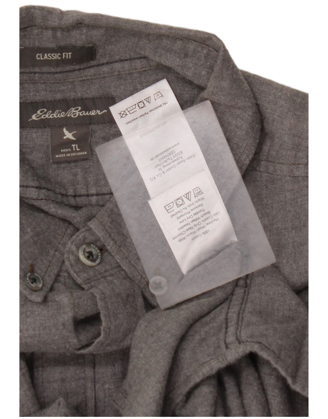 EDDIE BAUER Chemise haute en flanelle pour homme, coupe classique, grand coton gris